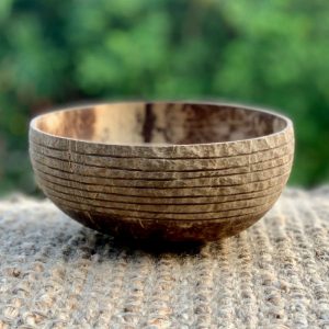 Coconut Bowl handcarved Linear Design