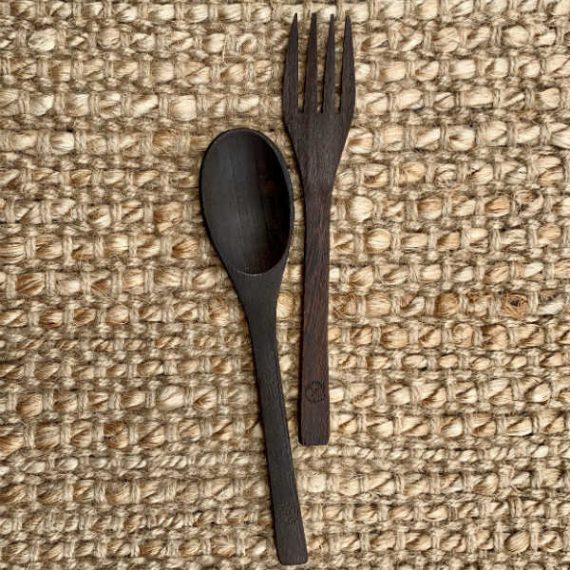 Ebony Wood Cutlery Set