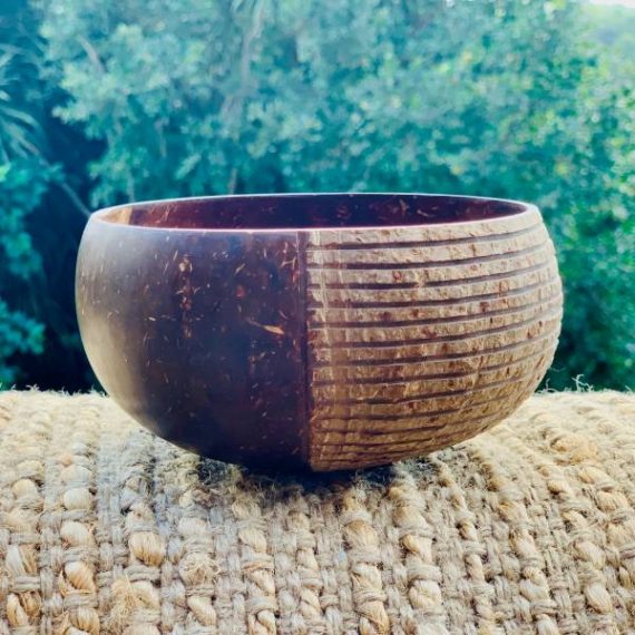 Coconut Bowl Handcarved Masai Design